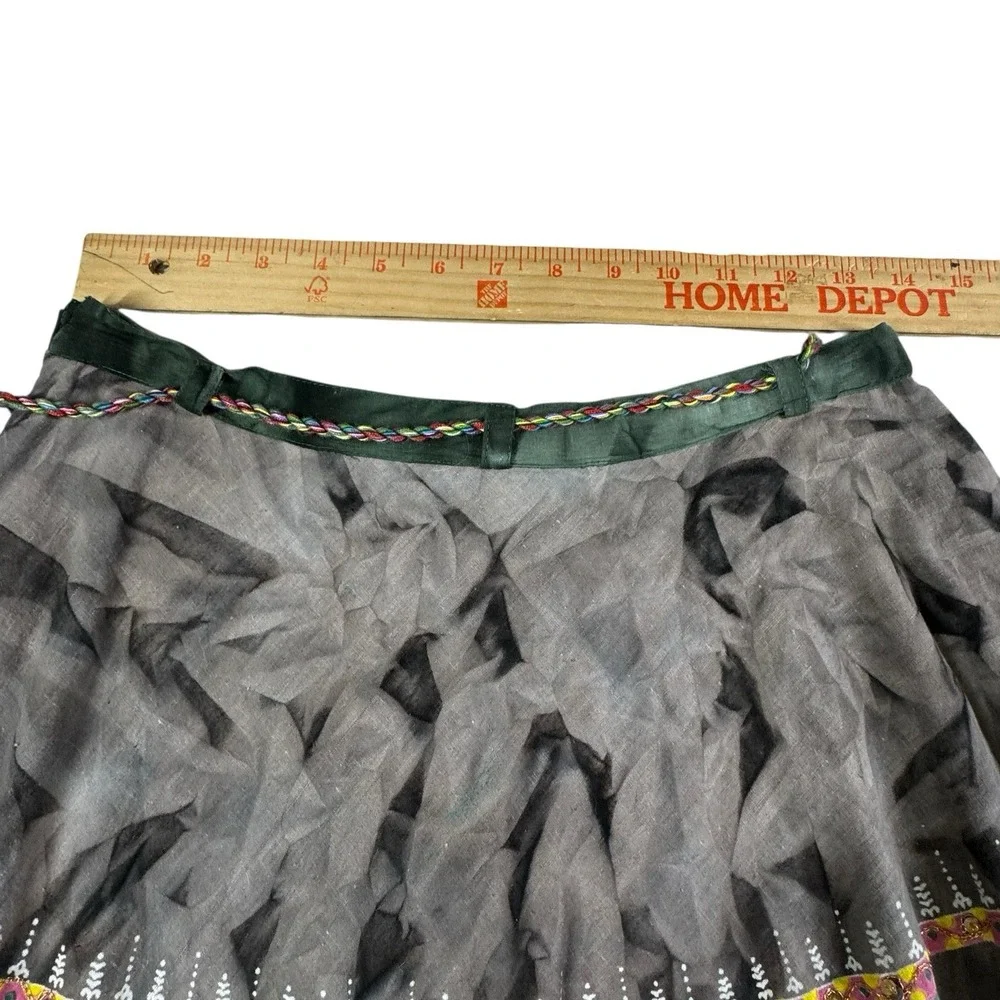 Futureforce Skirt Women's Medium Tiered Boho Fairycore‎ Hippie Bling Belt - Picture 4 of 8